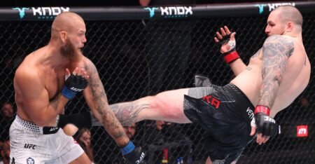 UFC Belgrade video: Jovan Leka destroys Alexander Poppeck with loud body kick knockout