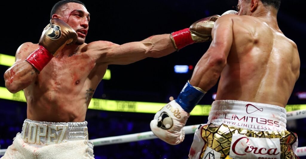 Teofimo Lopez edges Rolly Romero with majority decision to become three-weight world champion