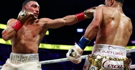 Teofimo Lopez edges Rolly Romero with majority decision to become three-weight world champion