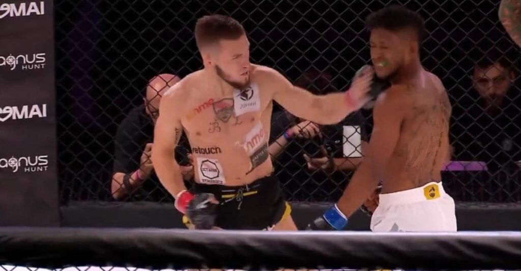 Missed Fists: Fighter drops hands mid-brawl and is viciously knocked out