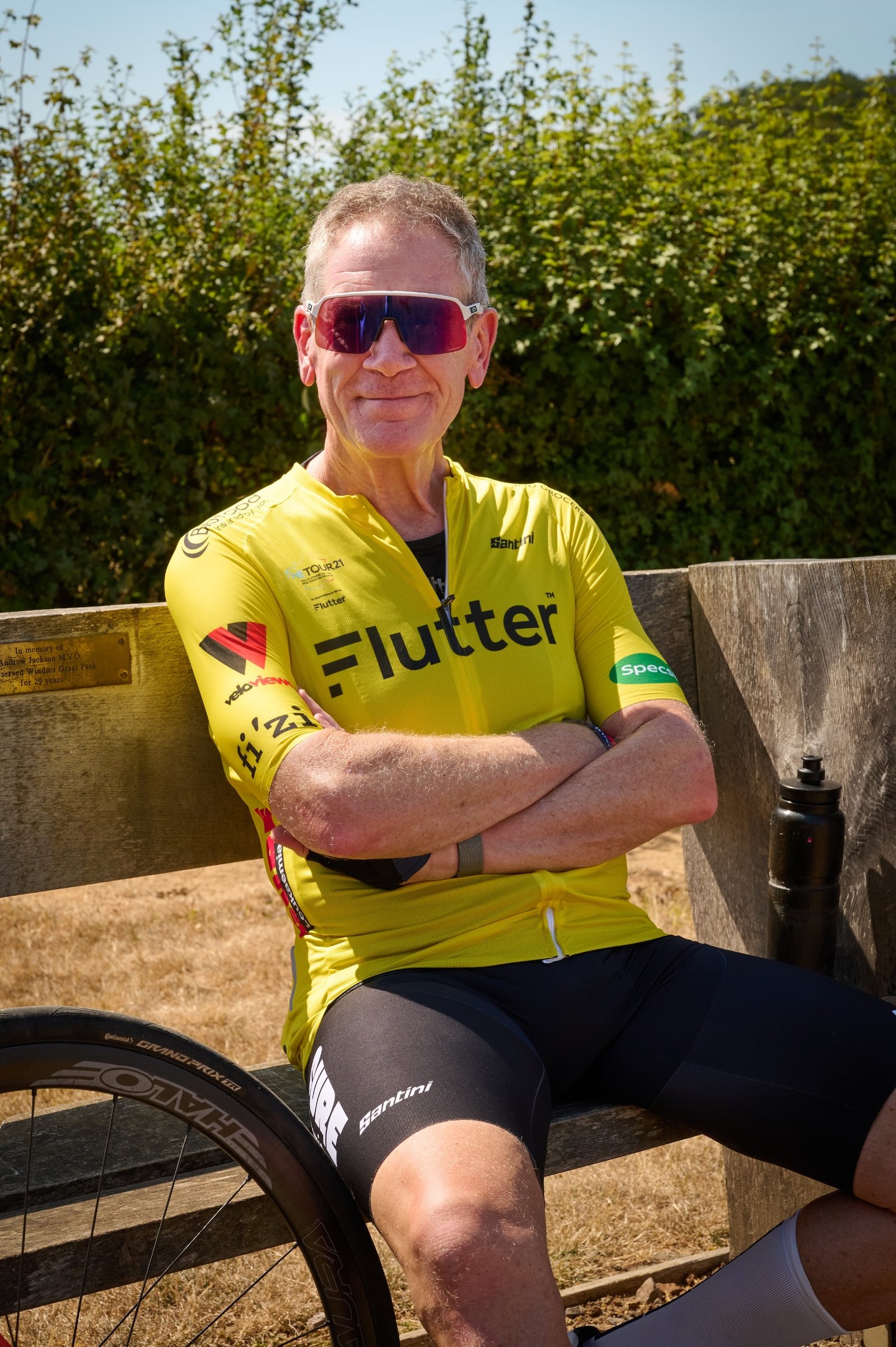 Bob Munro sitting on a park bench