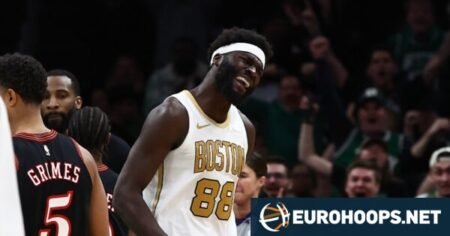 Neemias Queta celebrated with striking Portuguese-themed court In Boston