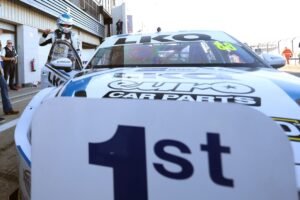 Doble inherits win with Moffat penalty, Sutton made to wait for title