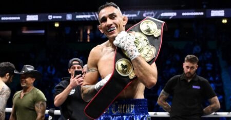 Tony Ferguson defends Misfits Boxing middleweight title with second-round knockout of Mahmood Sebie