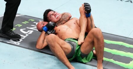 Jean Silva taps out Jose Miguel Delgado with one-armed submission to cap off Noche UFC main event